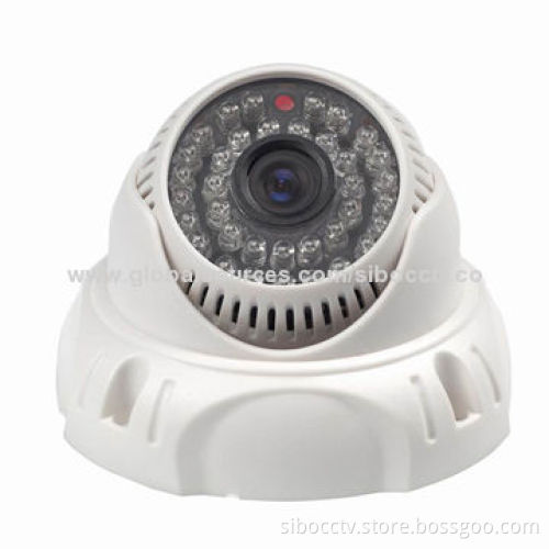 CMOS dome camera with 800TVL resolution, 1/4" sensor /3.6 mm lens/36pcs LEDs/ ICR
